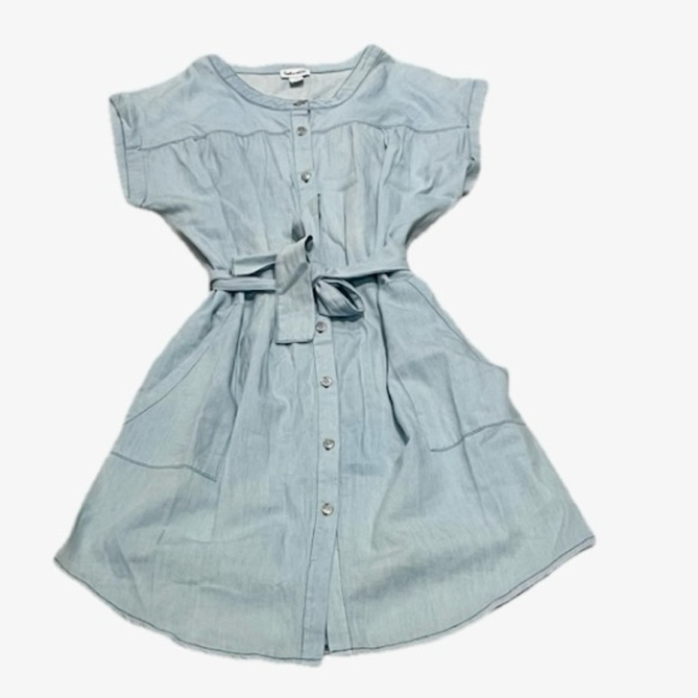 Splendid Girls' Short Sleeve  Light Blue Button-Down Dress Size 12
